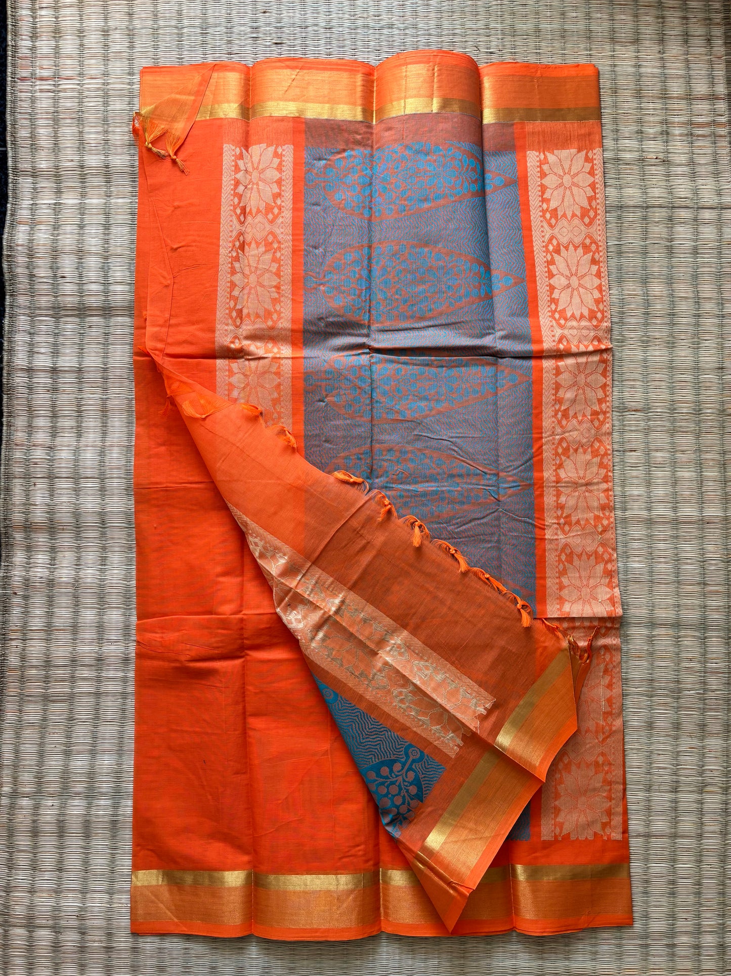 Pure cotton with big buttas - orange