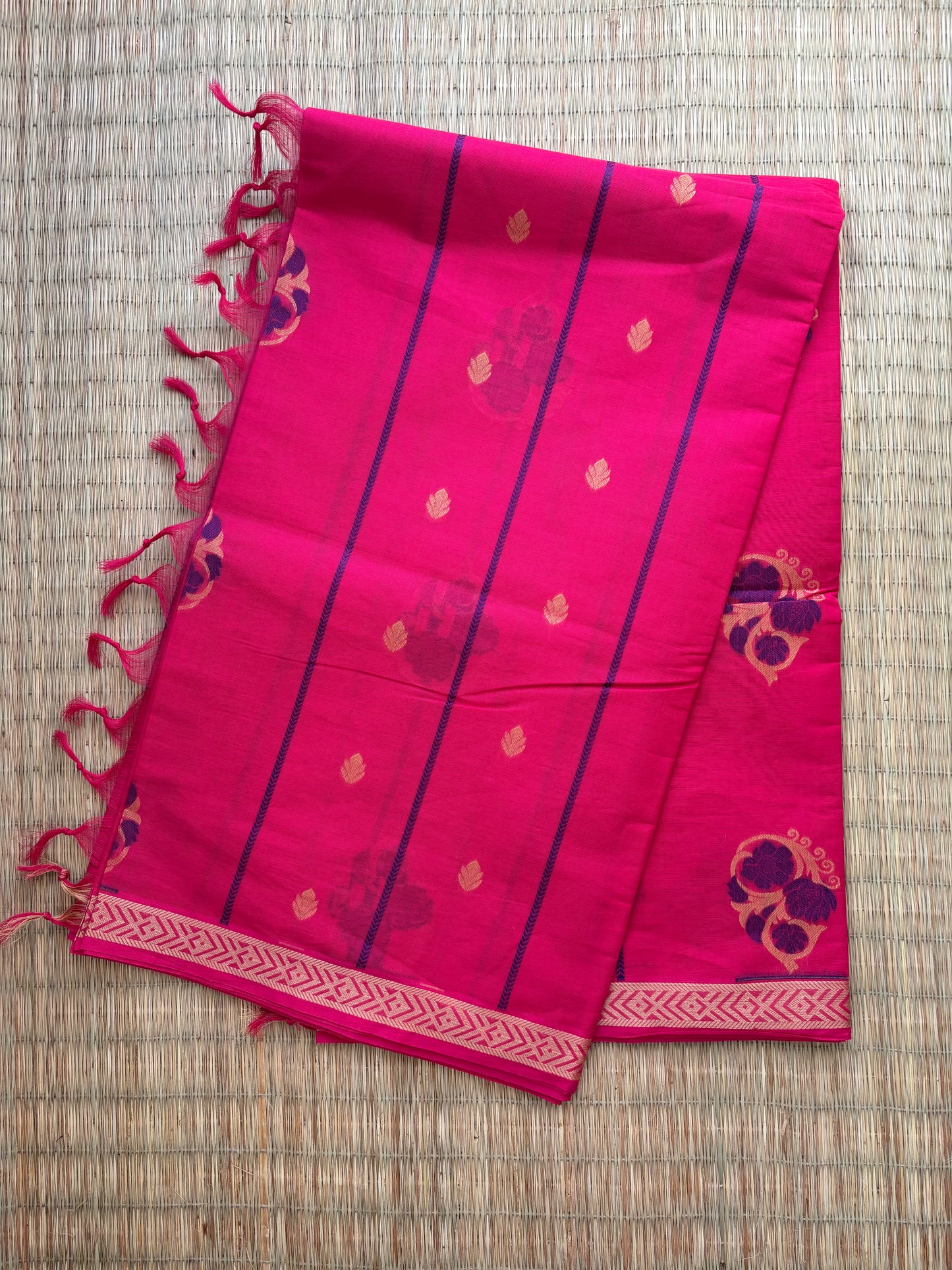 Kota with Meenakari motif - pink