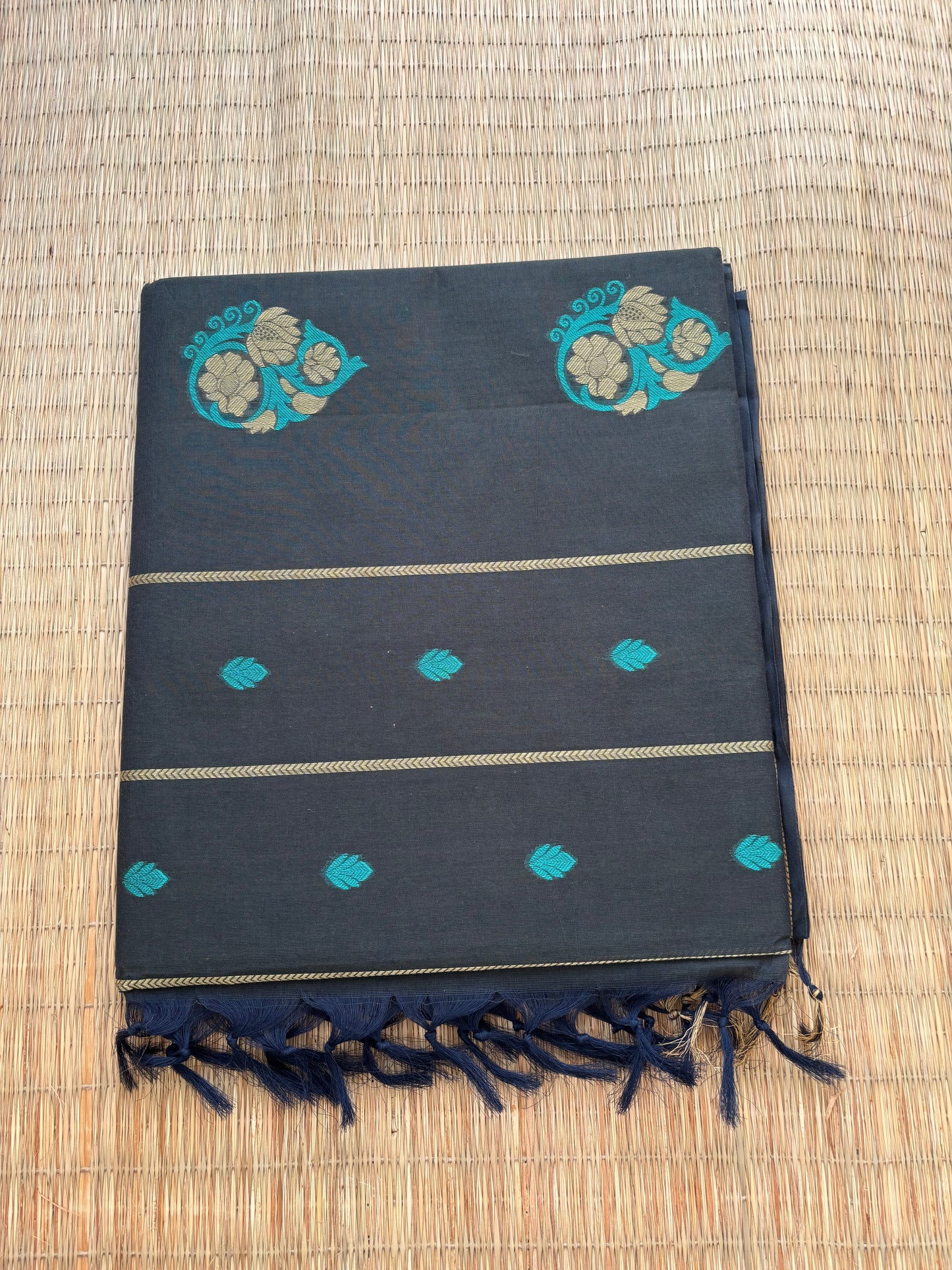 Kota with Meenakari motif - black