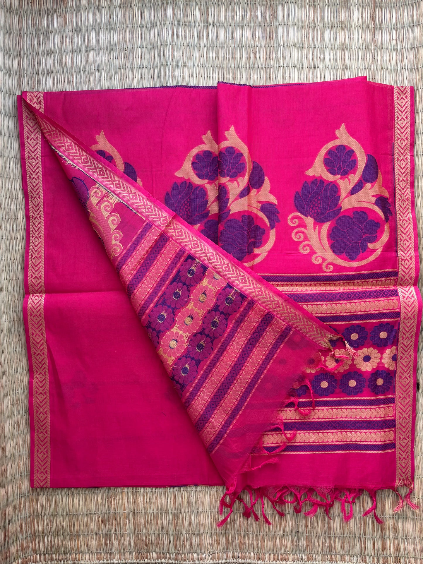 Kota with Meenakari motif - pink