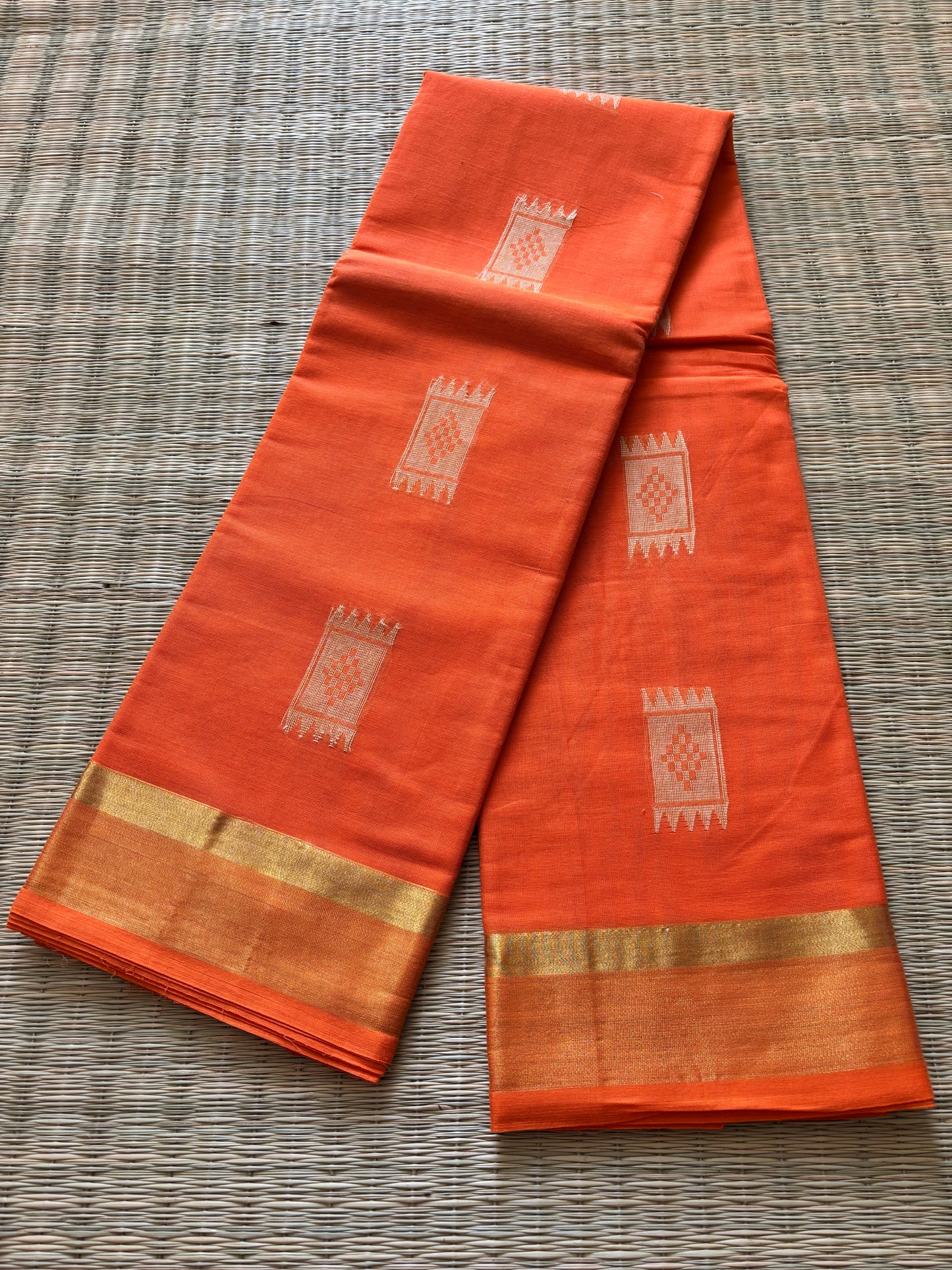 Pure cotton with big buttas - orange