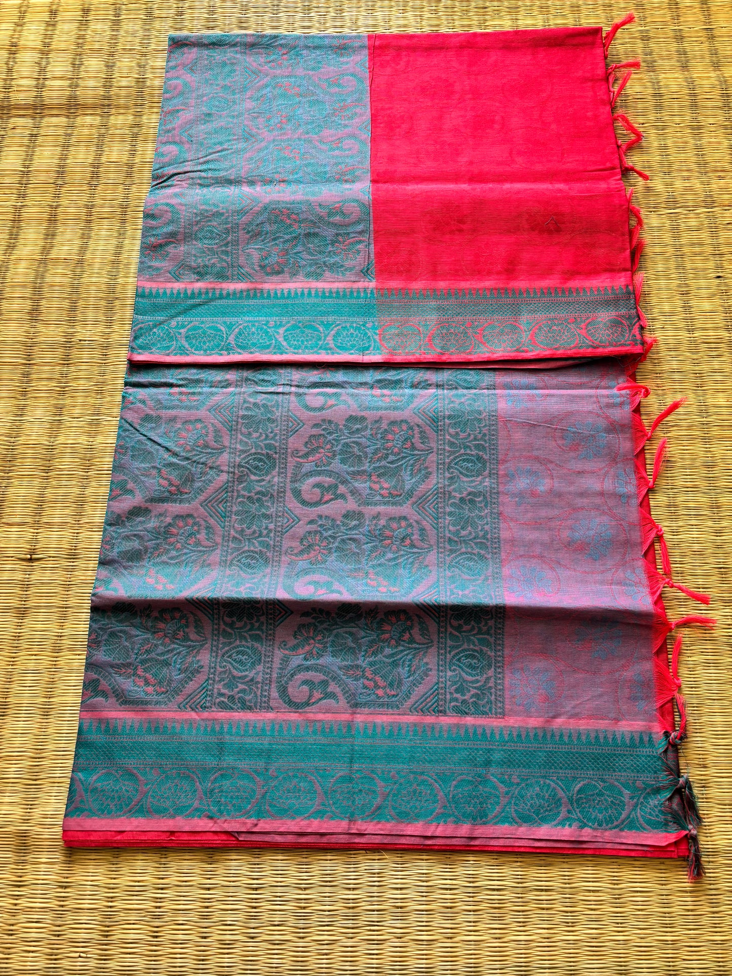 Self designed cotton - red and blue