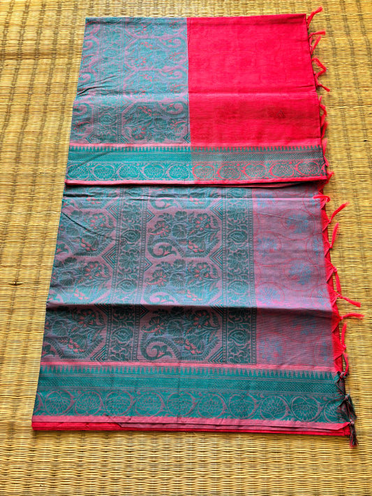 Self designed cotton - red and blue