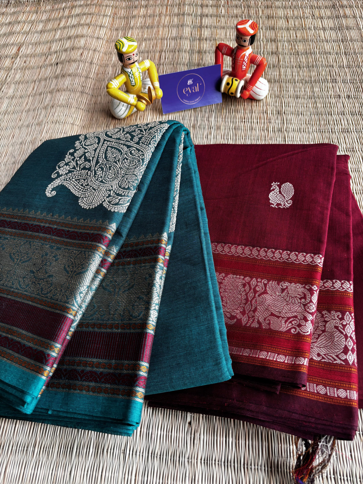 Handloom Chettinad cotton thread work -Maroon