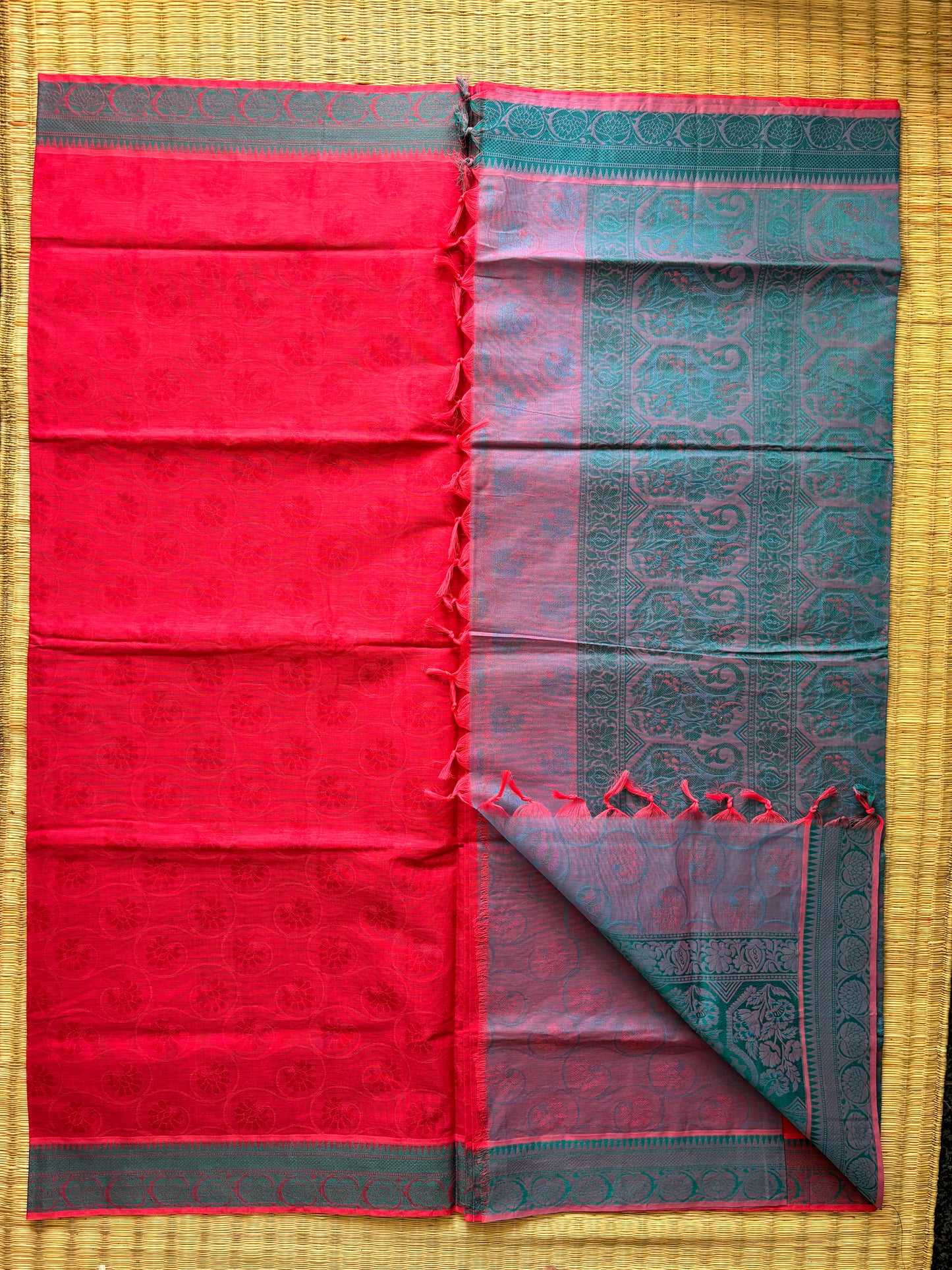 Self designed cotton - red and blue