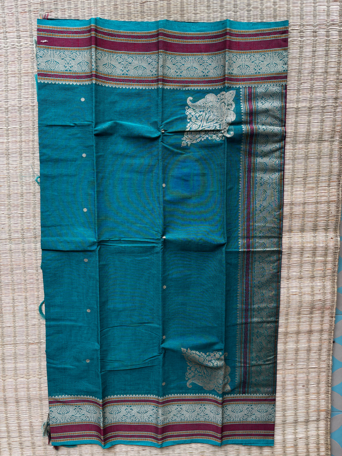 Handloom Chettinad cotton thread work - Blue