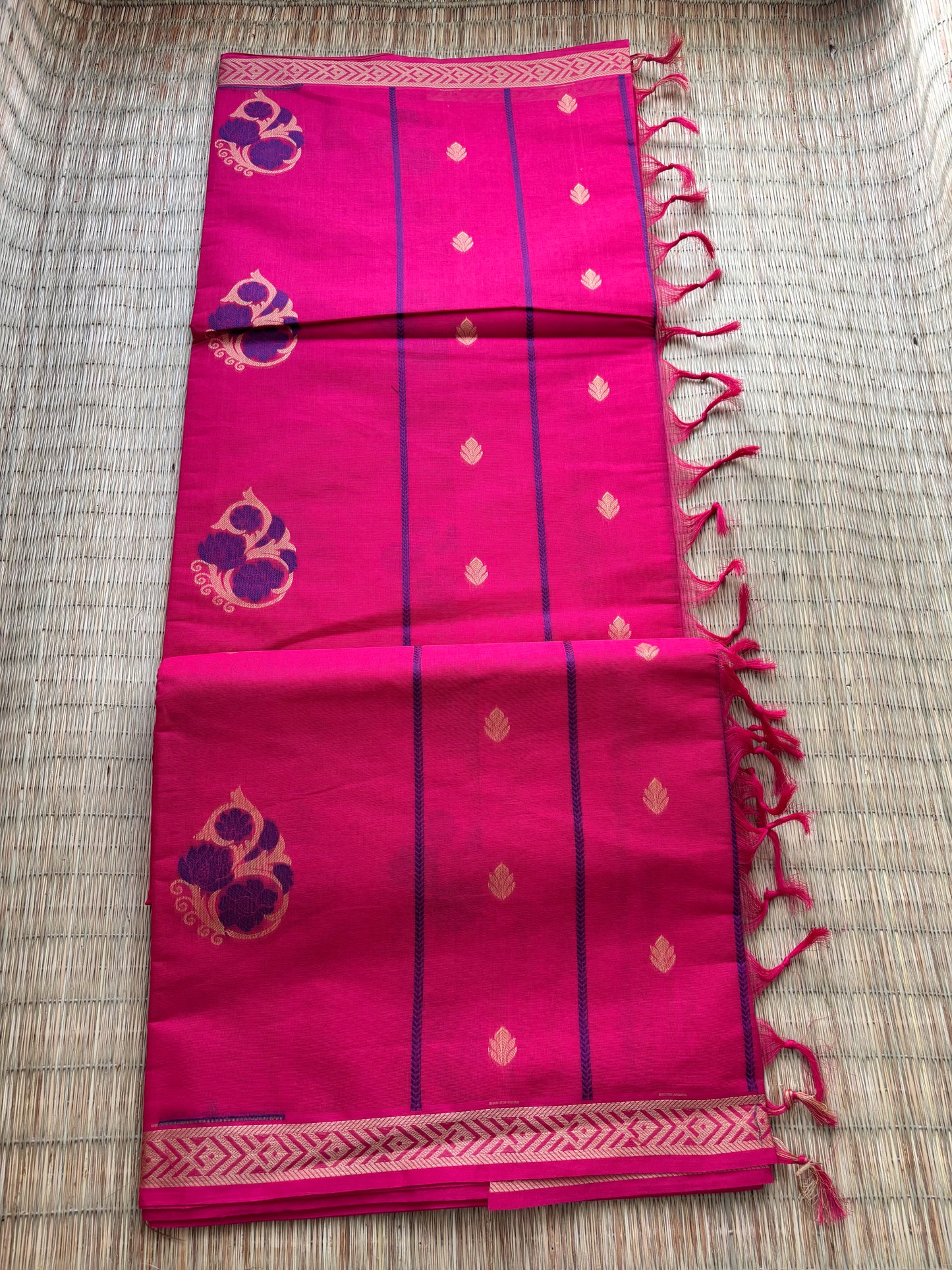Kota with Meenakari motif - pink