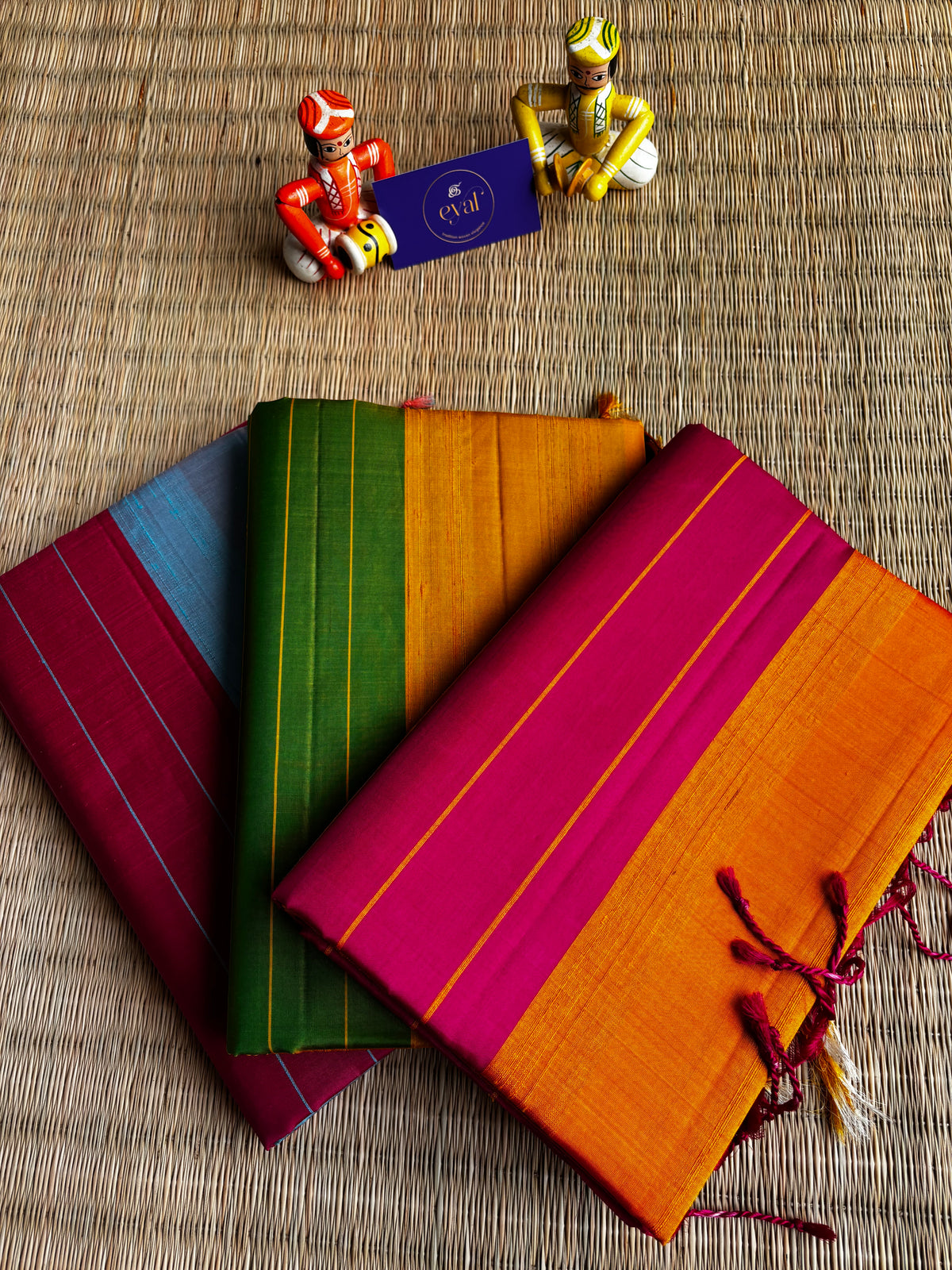 Handloom organic Banana silk - Pink & Yellow