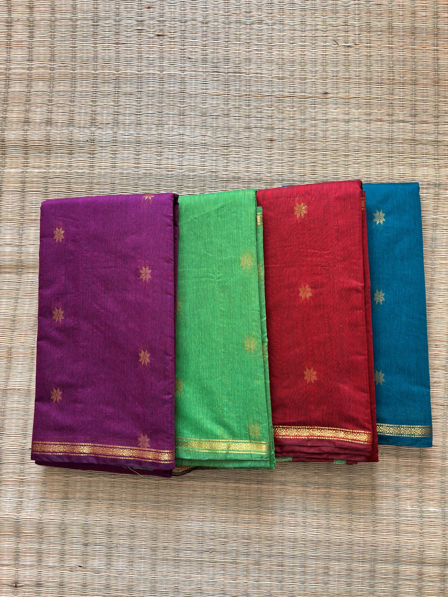 Maheshwari cotton sarees - red