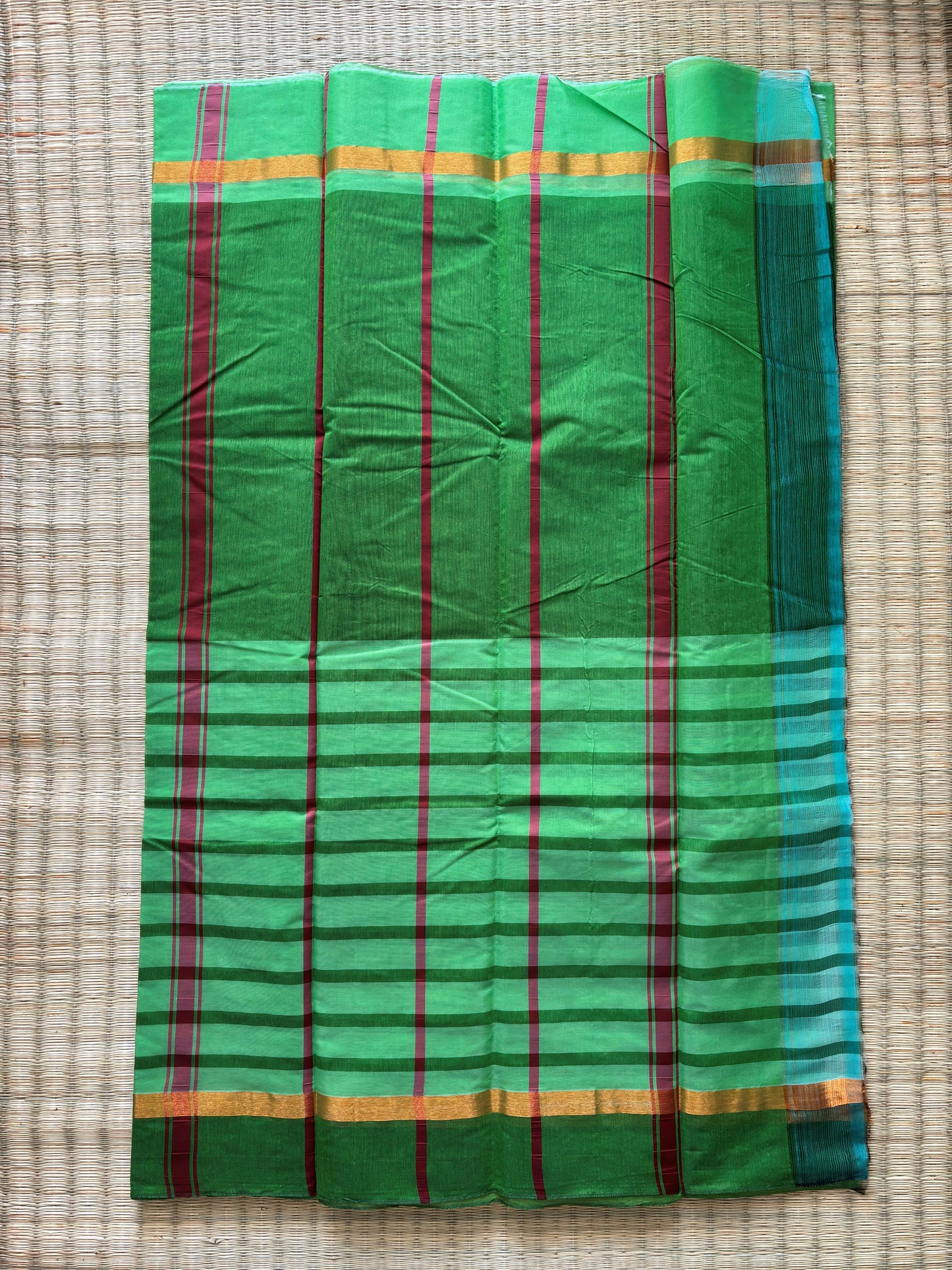 Kota cotton half and half  - green