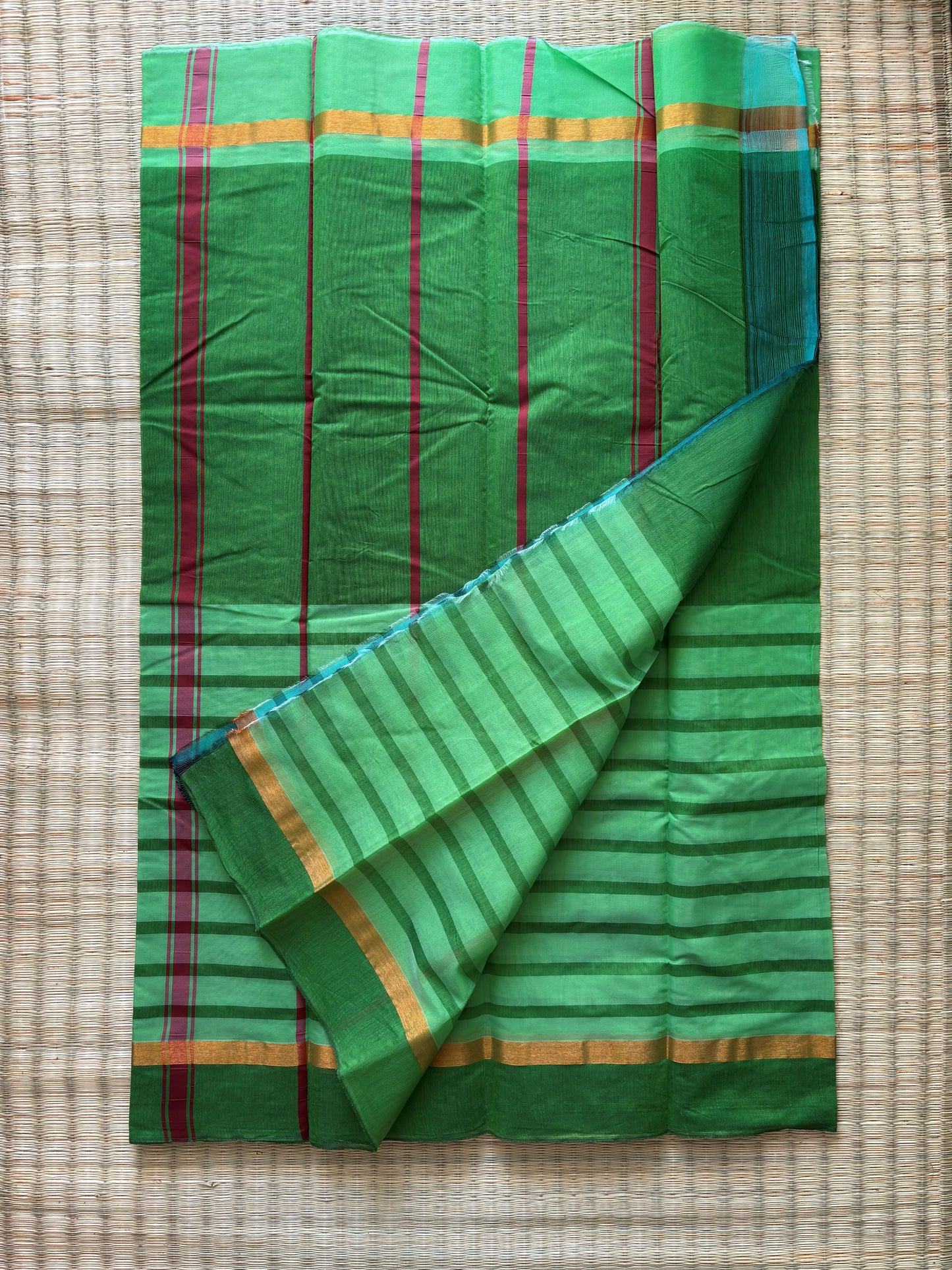 Kota cotton half and half  - green