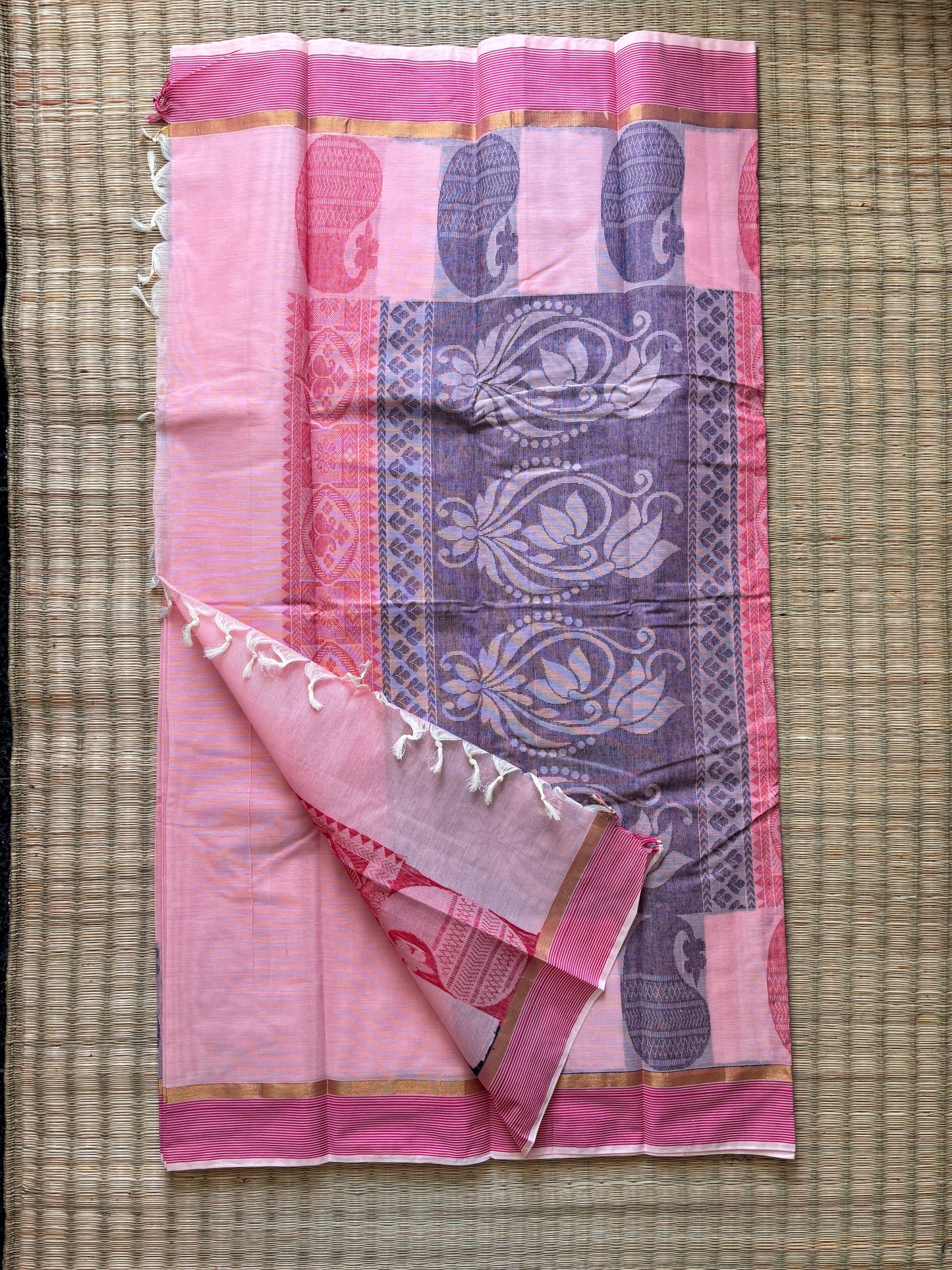 Pure cotton with big buttas - pink and blue