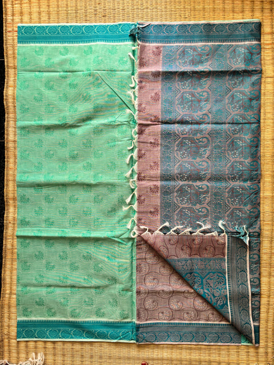 Self designed cotton -light green and blue